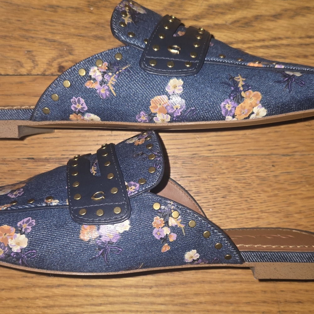 Coach Floral Denim Mules 🌼 - Picture 4 of 7